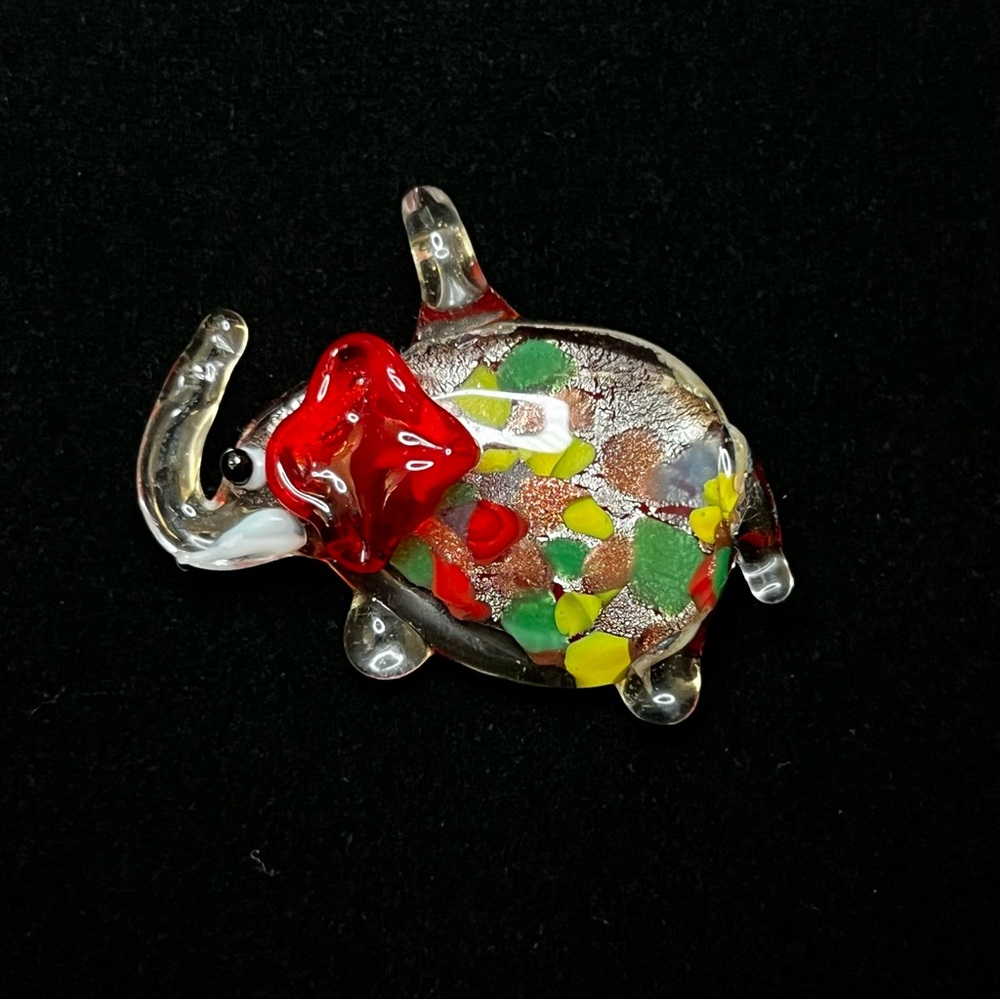 Lampwork Glass Elephant Pendant